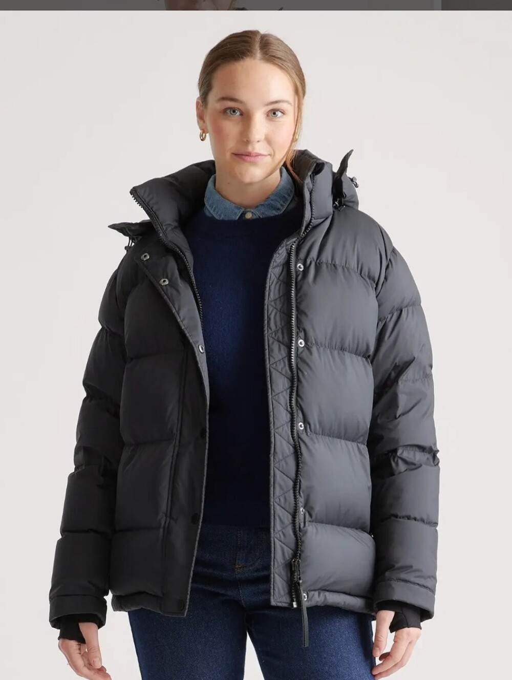 NWT Quince Responsible Down Puffer Jacket, Black, Size L